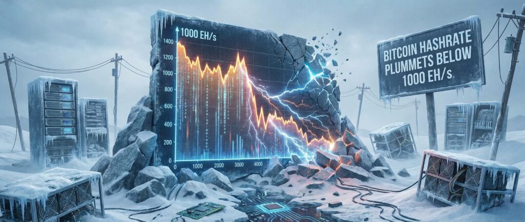 Хешрейт биткоина упал ниже 1000 EH/s