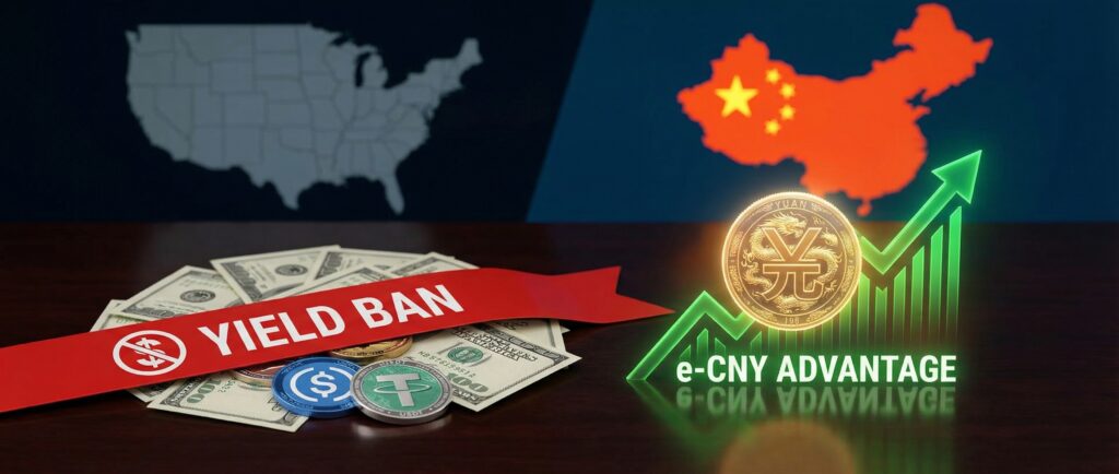 Запрет на доходность стейблкоинов в США: цифровой юань получает преимущество