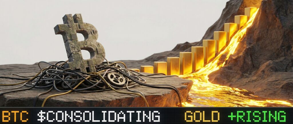 Биткоин консолидируется на фоне роста золота