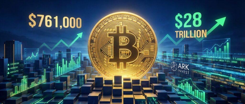 Прогноз ARK: Биткоин к $761 000, а весь рынок криптоактивов — к $28 трлн