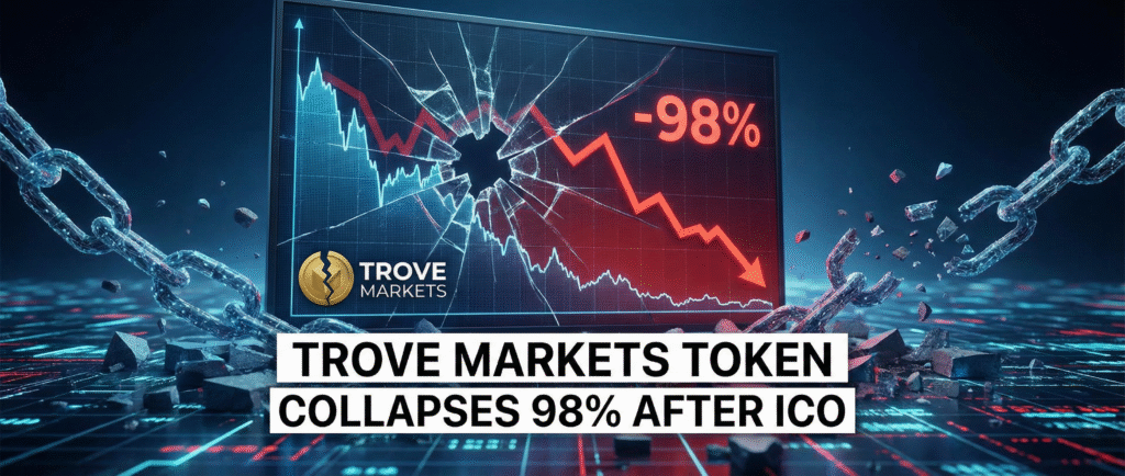 Токен Trove Markets рухнул на 98% после ICO