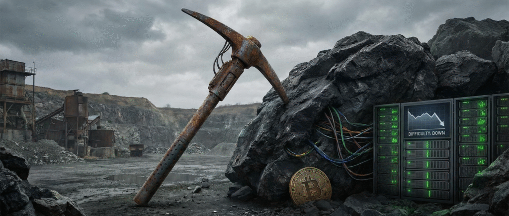 Сложность майнинга биткоина снова снизилась