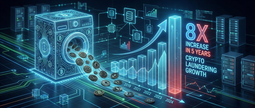 Криптоотмыв вырос в 8 раз за 5 лет