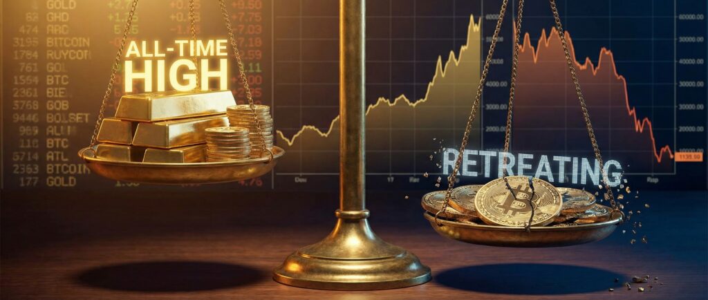 Золото бьет рекорды, биткоин отступает