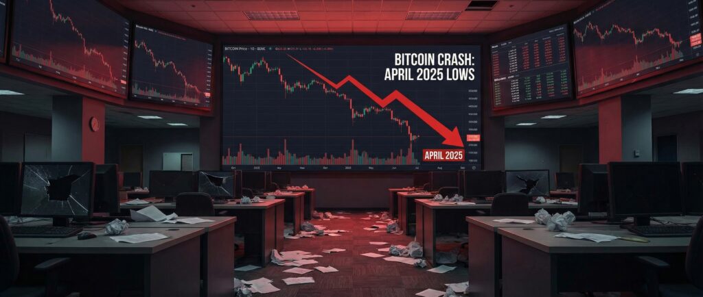 Биткоин рухнул до минимумов апреля 2025 года