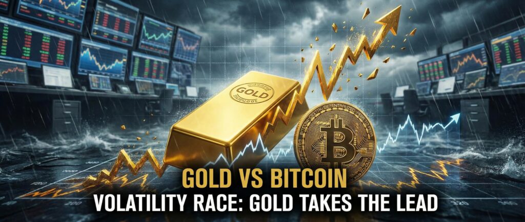Золото обогнало биткоин по волатильности