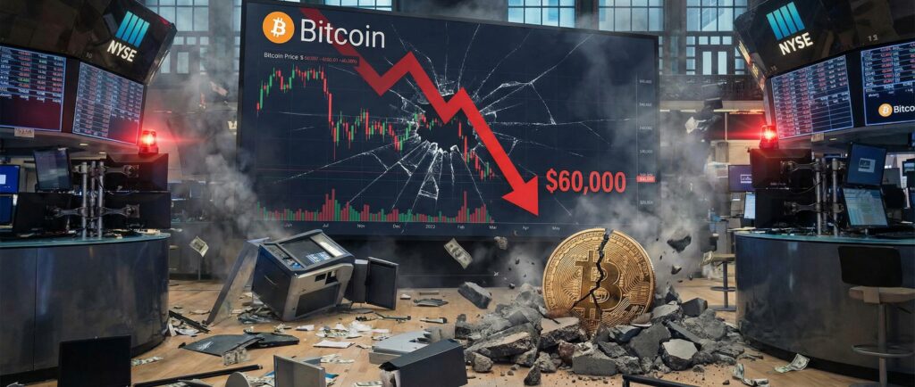 Биткоин рухнул до $60 000, вызвав панику на рынке