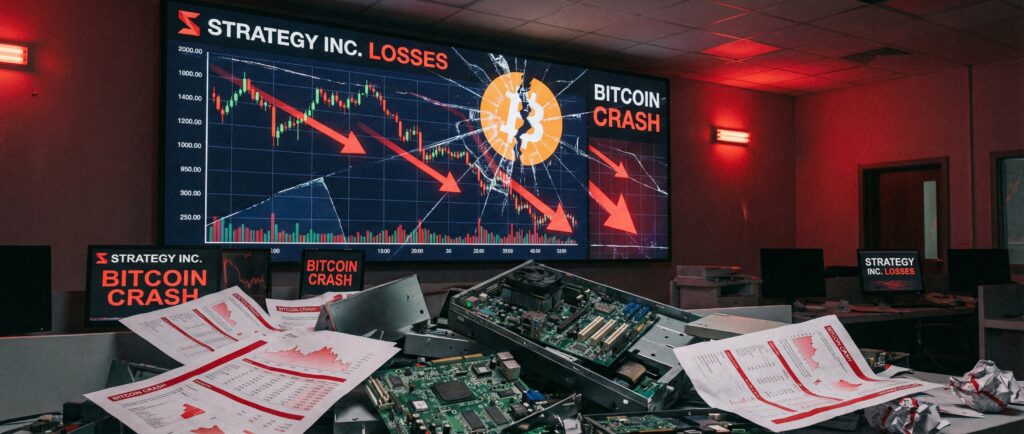 Убытки Strategy из-за обвала биткоина