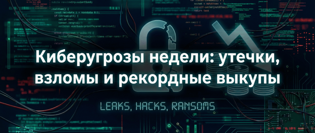 Киберугрозы недели: утечки, взломы и рекордные выкупы