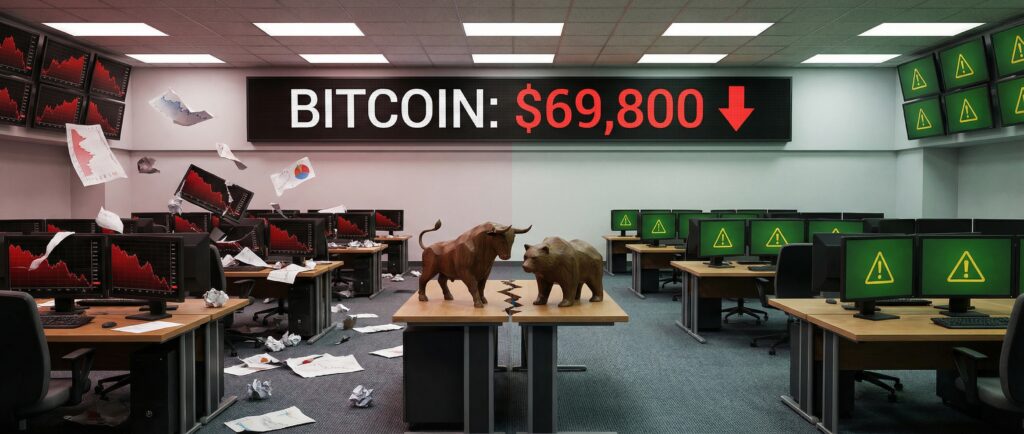 Биткоин упал ниже $70 000: разногласия инвесторов