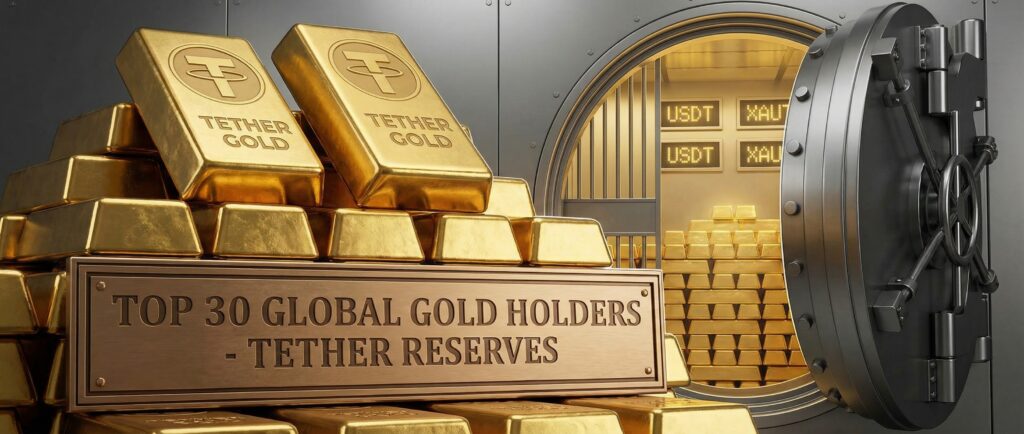 Tether вошла в топ-30 мировых владельцев золота