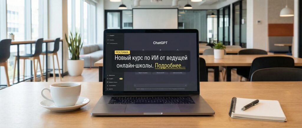 ChatGPT начал показывать рекламу