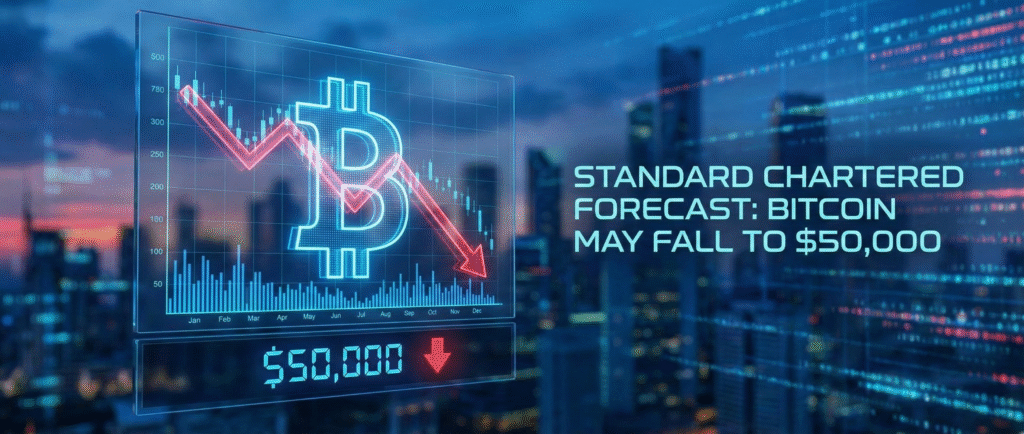Прогноз Standard Chartered: биткоин может упасть до $50 000