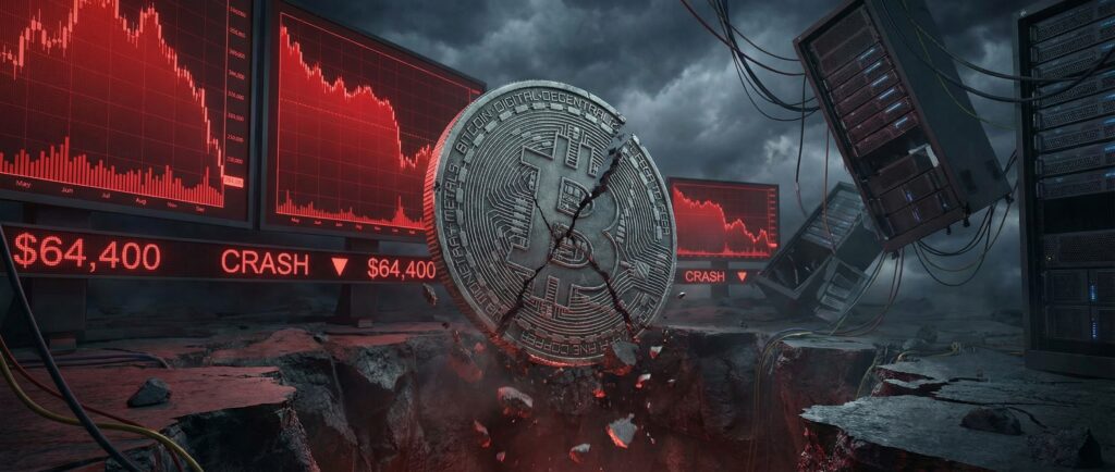 Обвал крипторынка: биткоин рухнул до $64,4 тыс.