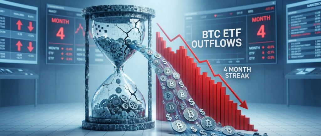 Четвертый месяц оттока из биткоин-ETF