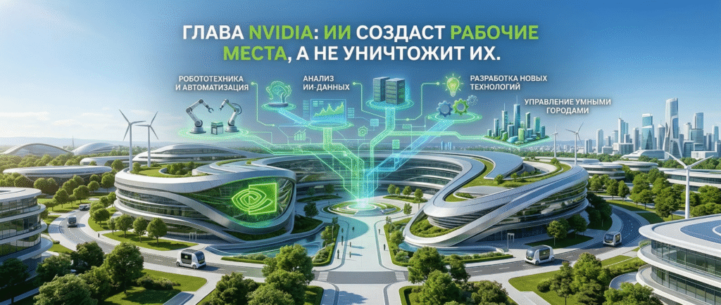 Глава Nvidia: ИИ создаст рабочие места, а не уничтожит их
