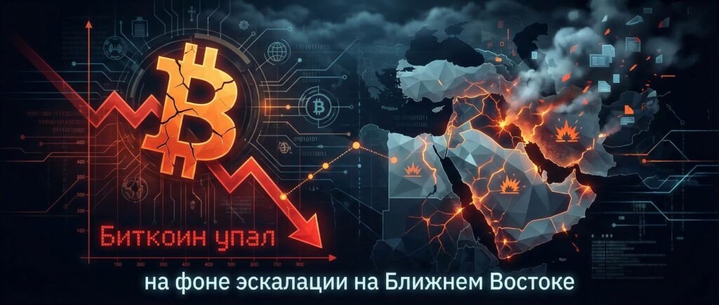Биткоин упал на фоне эскалации на Ближнем Востоке