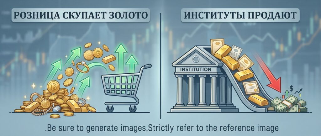 Розница скупает золото, институты продают