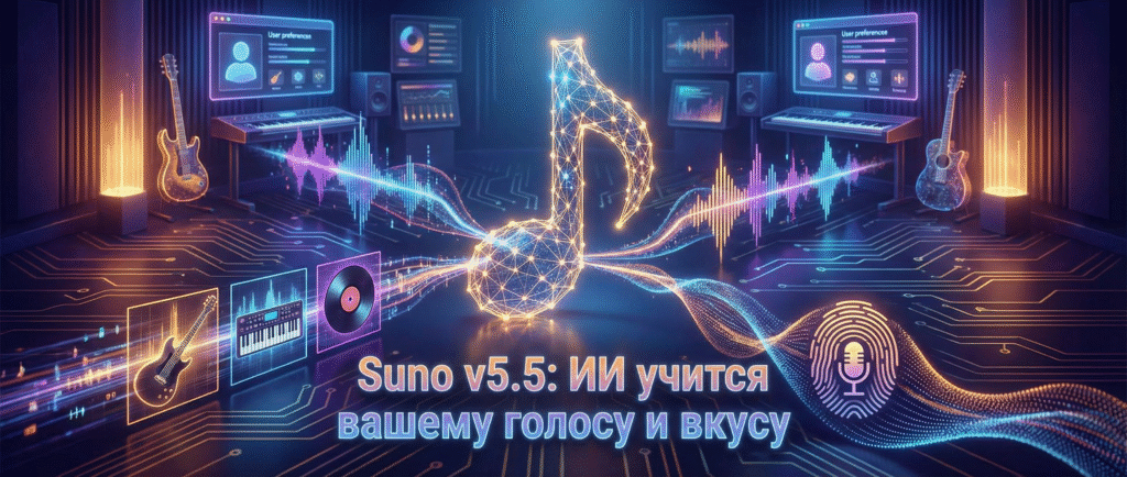 Suno v5.5: ИИ учится вашему голосу и вкусу
