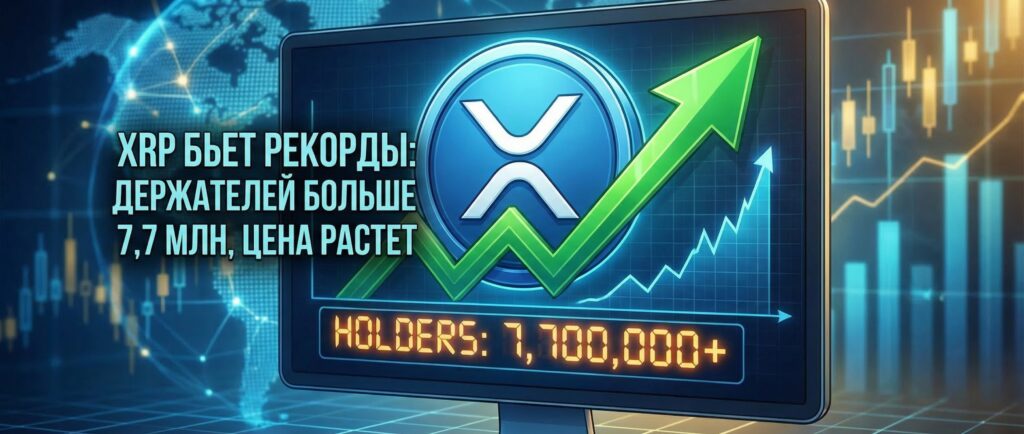 XRP бьет рекорды: держателей больше 7,7 млн, цена растет