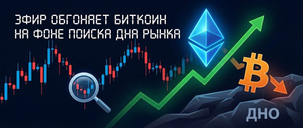 Эфир обгоняет биткоин на фоне поиска дна рынка