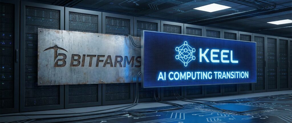 Майнер Bitfarms переименовывается в Keel для перехода в ИИ