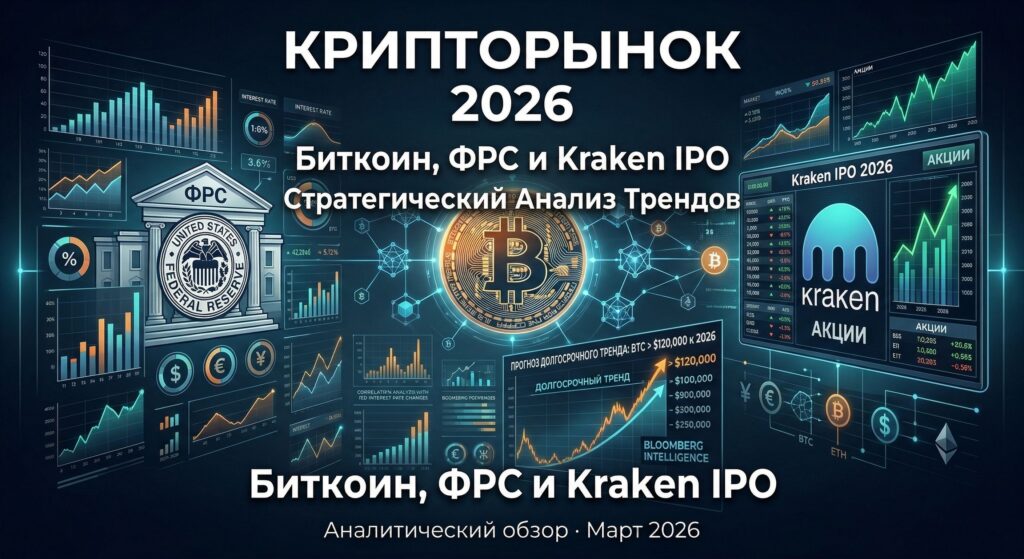 Крипторынок 2026: биткоин, ФРС, Kraken IPO и прогнозы Макглоуна