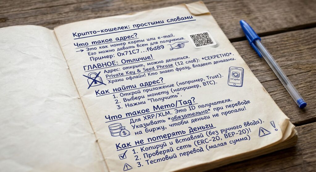 Что такое адрес кошелька в криптовалюте простыми словами: как его найти, чем он отличается от private key и seed phrase, что такое memo/tag и как не потерять деньги при переводе 1 Адрес криптокошелька простыми словами: как найти адрес, чем он отличается от private key и seed phrase, что такое memo и tag