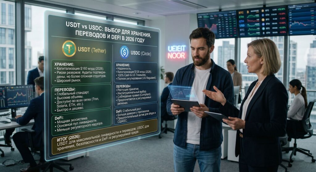 USDT или USDC в 2026 году: что выбрать для хранения, переводов и DeFi, чем отличаются два главных стейблкоина 1 USDT или USDC в 2026 году: сравнение двух главных стейблкоинов для хранения, переводов и DeFi