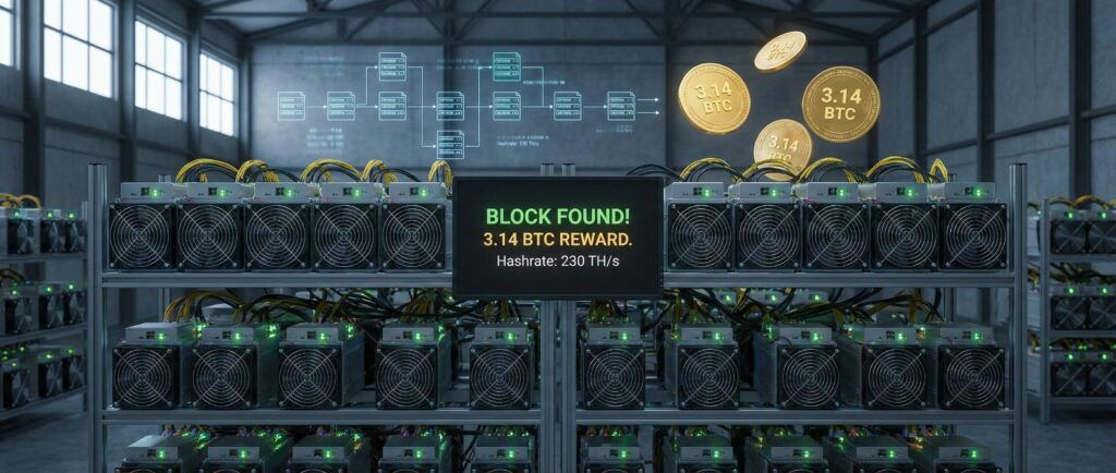 Соло-майнер с 230 TH/s выиграл джекпот в 3,14 BTC