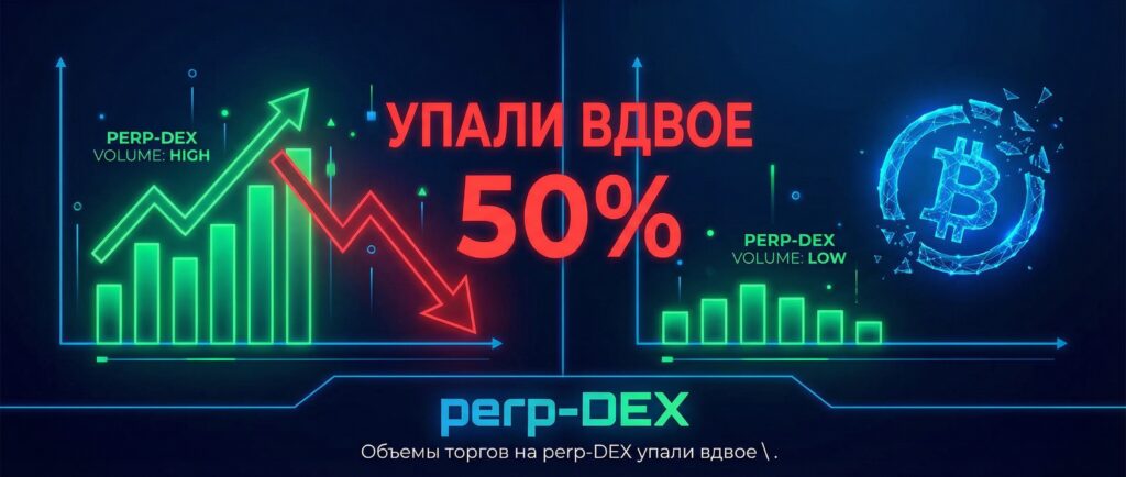 Объемы торгов на perp-DEX упали вдвое