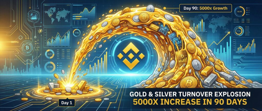 Binance за 90 дней увеличила оборот золота и серебра в 5000 раз