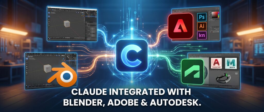 Claude подключили к Blender, Adobe и Autodesk