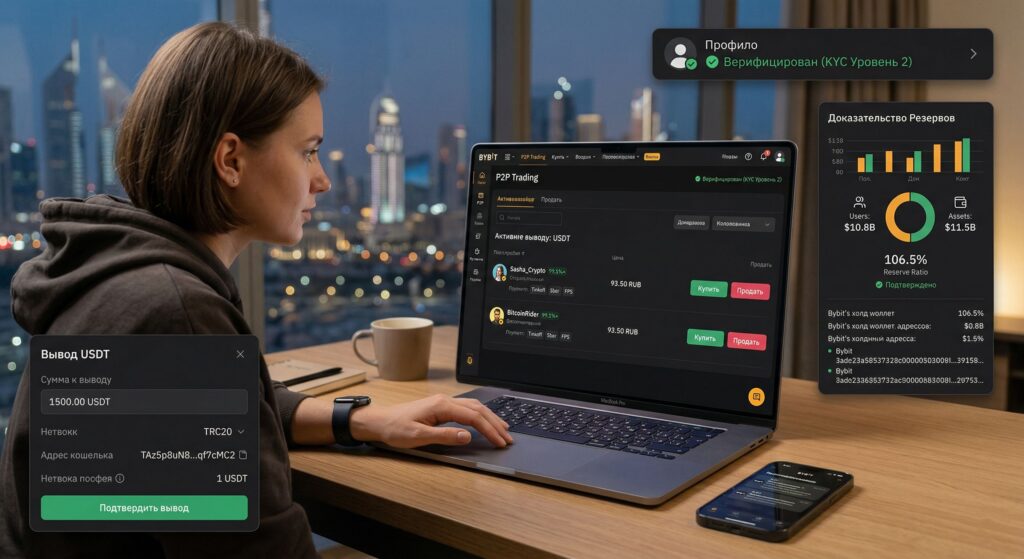 Bybit в 2026 году: P2P, KYC, вывод USDT на внешний кошелёк и Proof of Reserves
