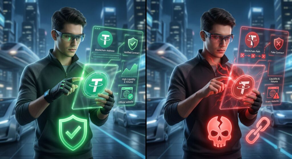 Проверка настоящего и поддельного USDT по адресу контракта, сайту и признакам фейкового токена в 2026 году
