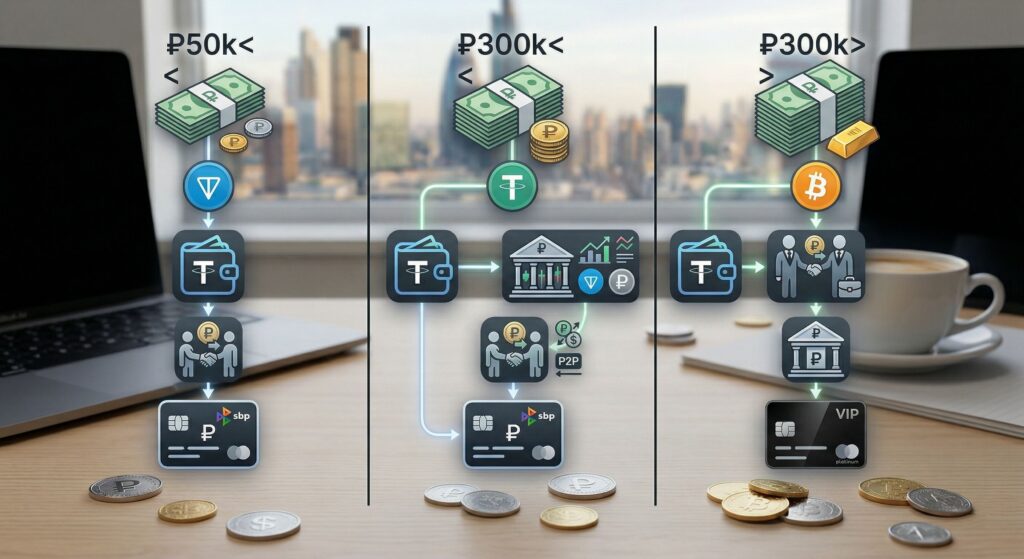 Какой способ вывода крипты выбрать под сумму: до 50 000, до 300 000 и от 300 000 рублей 1 Какой способ вывода крипты выбрать под сумму: до 50 000, до 300 000 и от 300 000 рублей