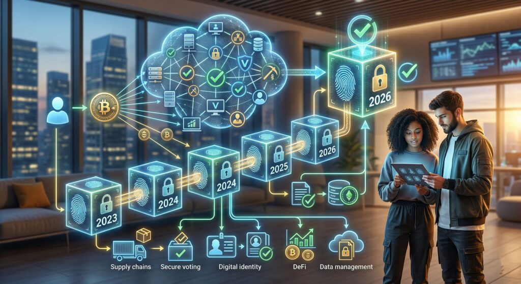 Что такое блокчейн простыми словами и как он работает в 2026 году 1 Что такое блокчейн простыми словами: визуализация работы блокчейна, цифровых транзакций и криптовалютных переводов в 2026 году