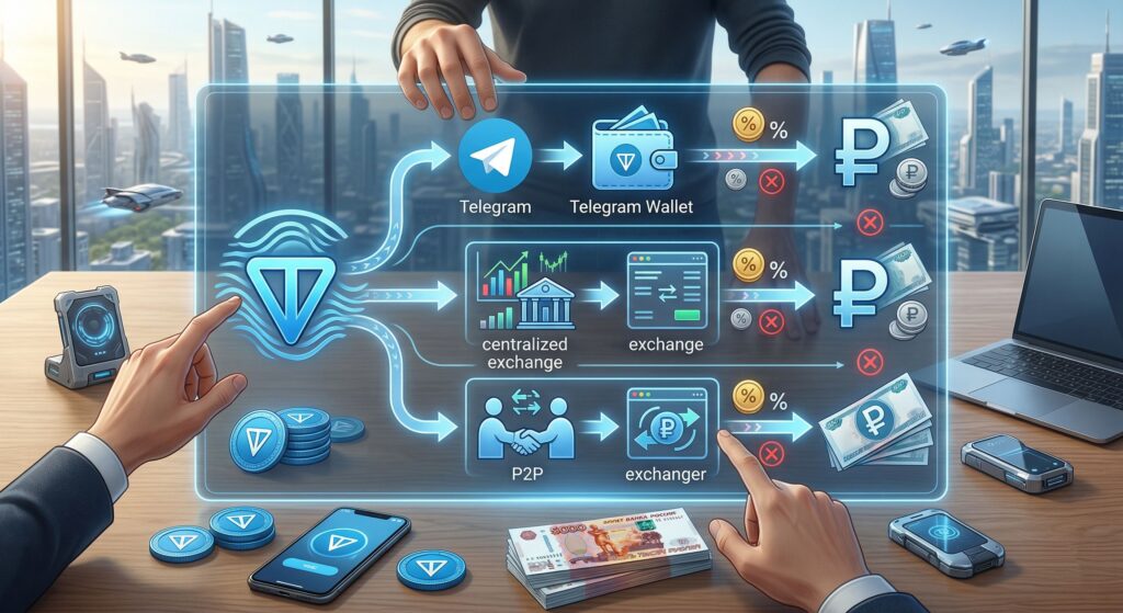 Как вывести TON в рубли в 2026 году: Telegram Wallet, биржа, обменник, комиссии и ошибки
