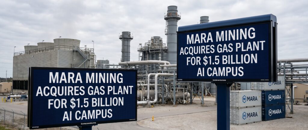 Вот краткий заголовок для этой новости:

Майнер MARA купил газовую электростанцию за $1,5 млрд для ИИ-кампуса