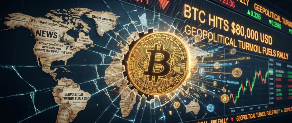 Биткоин пробил $80 000 на фоне геополитики