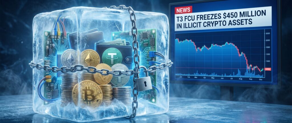 T3 FCU заморозил $450 млн в незаконных криптоактивах