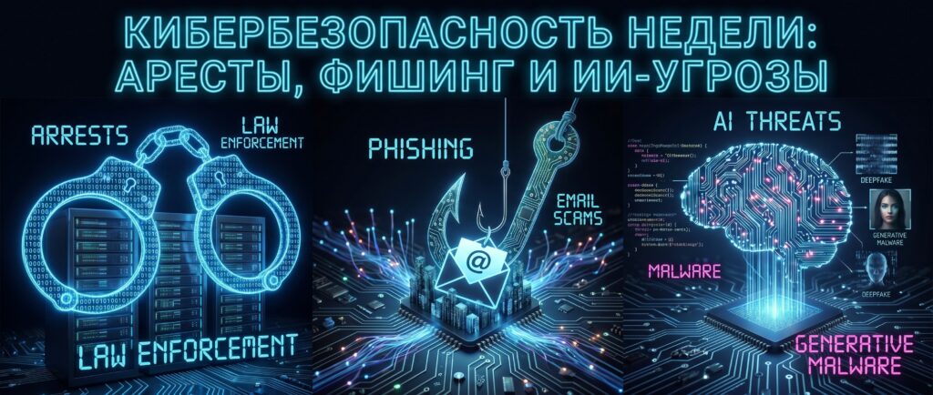Кибербезопасность недели: аресты, фишинг и ИИ-угрозы