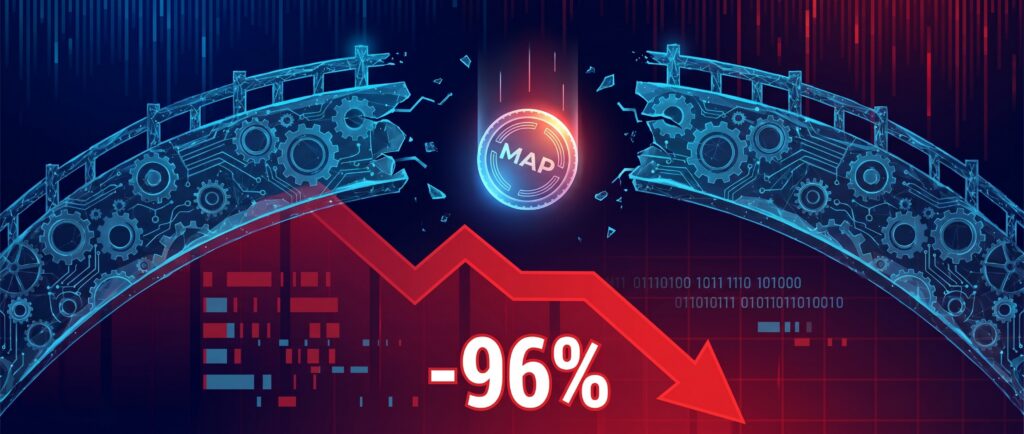 Вот краткий заголовок для новости на русском языке:

Токен MAP Protocol рухнул на 96% из-за взлома кроссчейн-моста