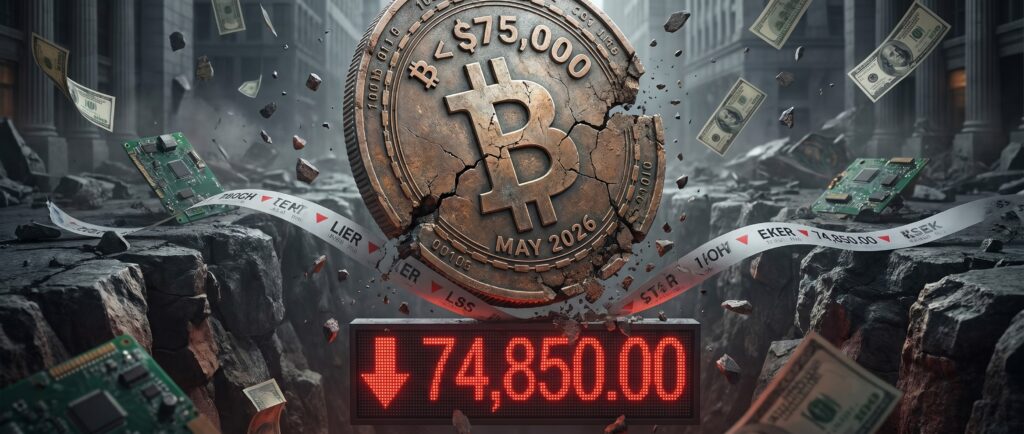 Биткоин упал ниже $75 000