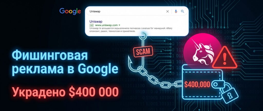Вот краткий заголовок для этой новости:

Фишинговая реклама Uniswap в Google украла $400 000