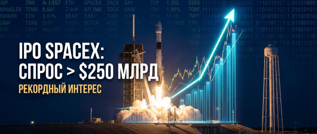 Спрос на IPO SpaceX превысил $250 млрд