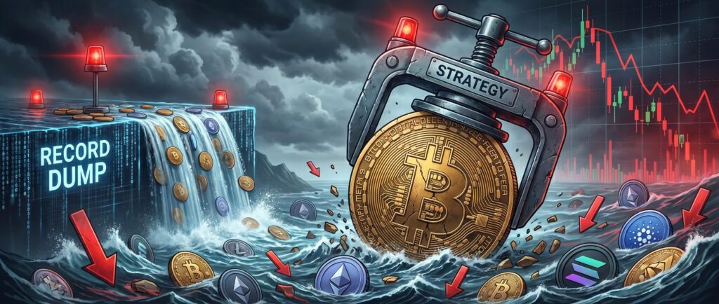 Биткоин под давлением: угроза продаж Strategy и рекордный сброс альткоинов