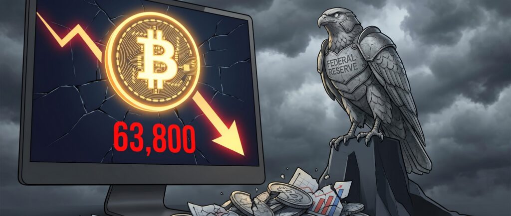 Биткоин упал ниже $64 000 из-за «ястребиной» риторики ФРС