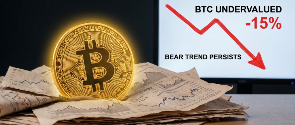 Биткоин недооценен на 15%: медвежий тренд сохраняется