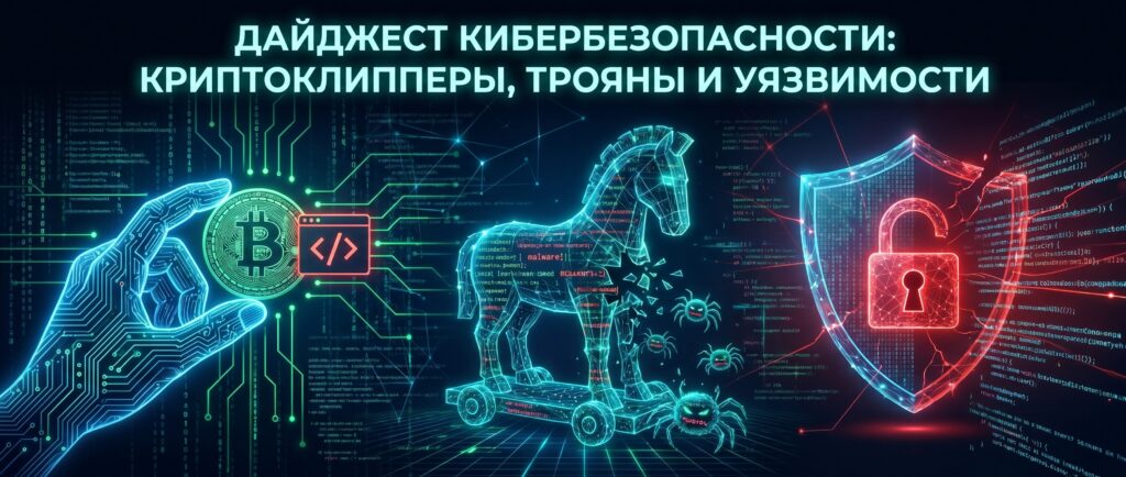 Вот краткий заголовок для этой новости:

Дайджест кибербезопасности: криптоклипперы, трояны и уязвимости